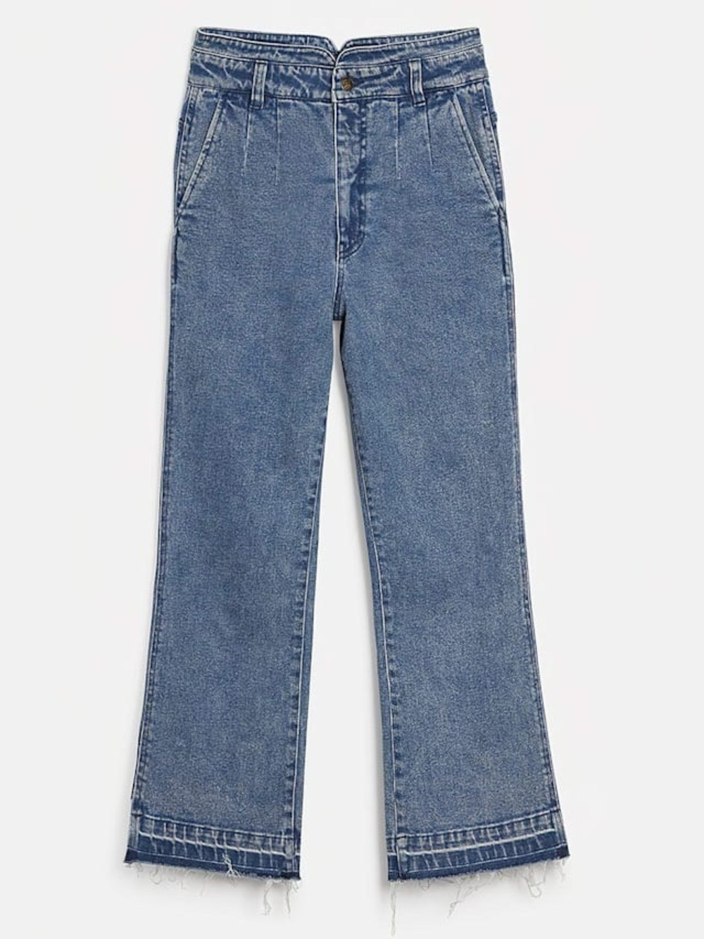 Faherty Women’s Rikki High-Rise Medium Wide Leg Jeans in Blue Denim Size 31